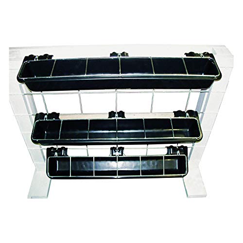 Little Giant HF9BLACK Hook Over Goat Trough Heavy Duty Galvanized Steel Body 9 Quart Feeder with Universal Mounting, Black (3 Pack)