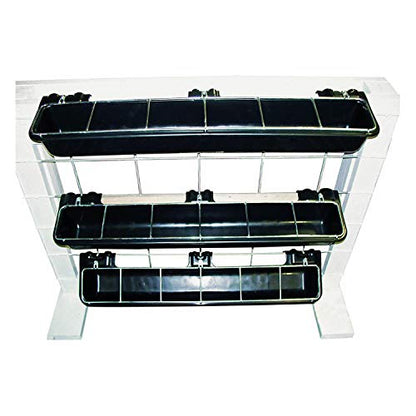 Little Giant HF9BLACK Hook Over Goat Trough Heavy Duty Galvanized Steel Body 9 Quart Feeder with Universal Mounting, Black (3 Pack)