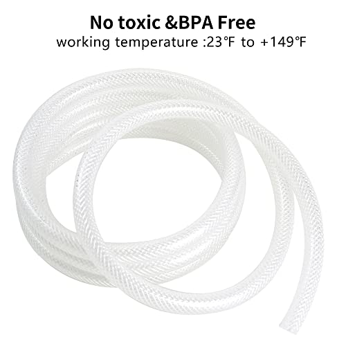 3/4’’ ID × 1’’ OD - 10 ft Clear Braided Hose Plastic Vinyl Tubing,High Pressure Flexible Reinforced PVC Tube for Transfer Water Air Oil, BPA Free & Non-Toxic - size: 3/4'' I.D., style: 10 FT
