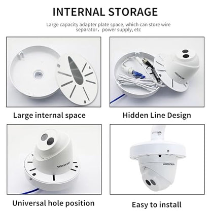 Indoor Outdoor Security Camera Wall Mount, L-Type Metal Bracket, Junction Box Cable Management