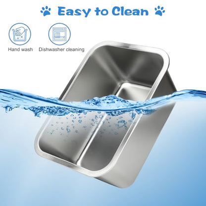 YUEPET 3 Gallons Stainless Steel Dog Water Bowls, Extra Large Metal Dog Food and Water Bowl Large Capacity Pet Water Bowl for Indoor and Outdoor Extra Large Dogs - size: 3 Gallons