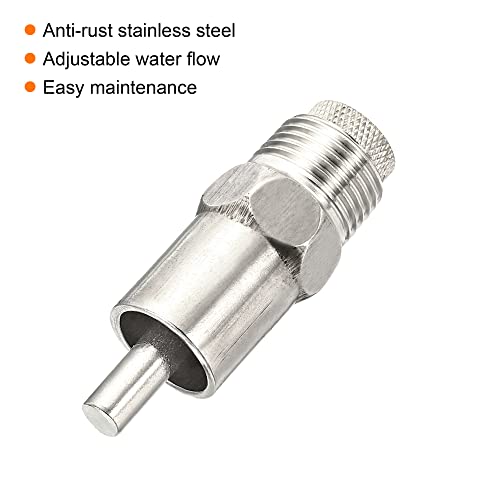 MECCANIXITY Pig Nipple Waterer Automatic Pig Feeder 1/2" PT Poultry Water Nipple Pig Drinker Steel Hat for Sows Drinking, Silver