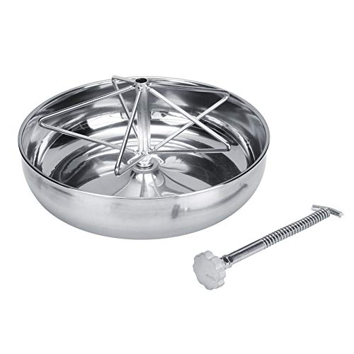 Gavigain Stainless Steel Piglet Feed Bowl,Pig Feeding Food Container with Metal Groove Rod Pig Food Feeder for Piglet Cattle(L)