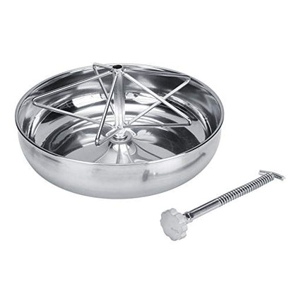 Gavigain Stainless Steel Piglet Feed Bowl,Pig Feeding Food Container with Metal Groove Rod Pig Food Feeder for Piglet Cattle(L)