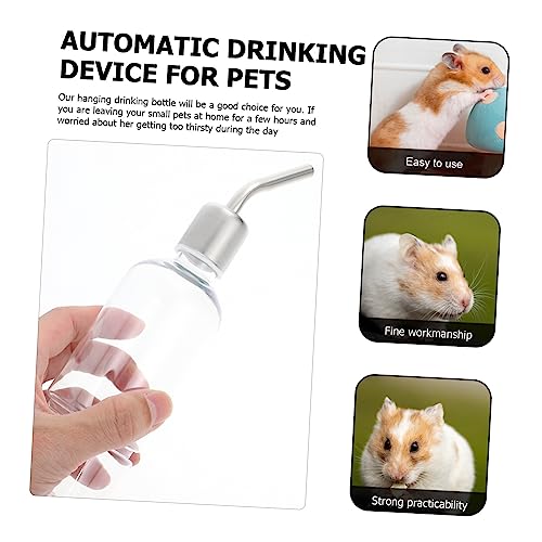 2pcs Hanging Water Bottle Dispenser for Rabbits Chinchillas Guinea Pigs Leakproof Durable Pet Drinking Transparent Design for Easy Monitoring
