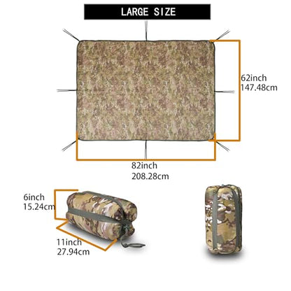 Mirzoyan Woobie Blanket, Military Poncho Liner Camo Insulated Camping Woobie Blanket for Outdoor Hiking (Yellow-cp) - color: Yellow-cp