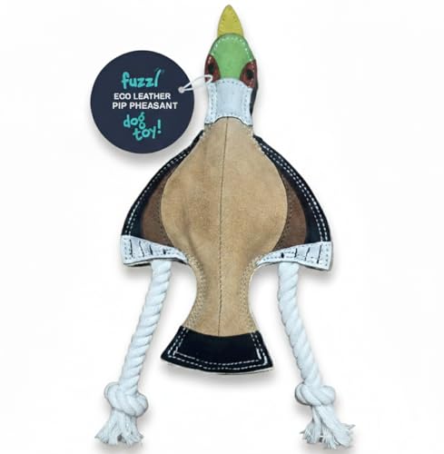 Fuzzl Eco Leather Pip Pheasant Toy Natural and Tough Dog Toys - Long Lasting Chew Toys for Aggressive Chewers - Strong Dog Toy for Dogs and Puppy - style: Pheasant