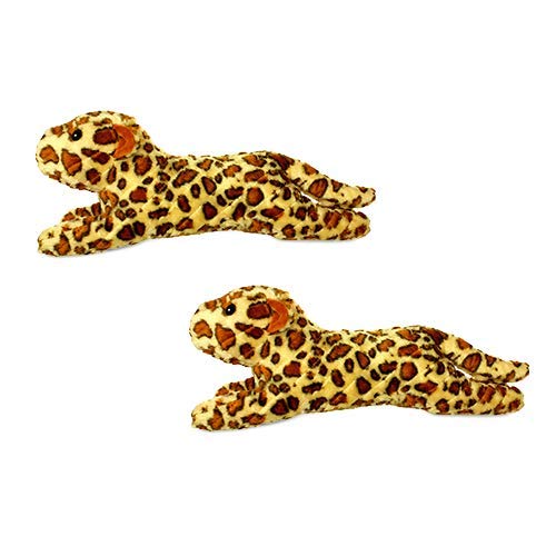 MIGHTY® 2 Pack Massive Leopard Ultra Plush Dog Toys | Multiple Layers & Reinforced Seams , Washable and Floats , Mighty® Construction - color: 2PK Multi-color Leopard