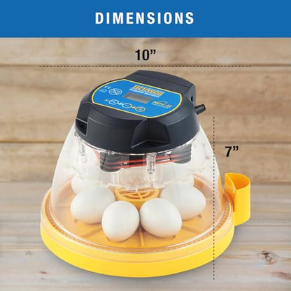 Brinsea Mini II Advance & Insert, Egg Incubator with Automatic Egg Turning and Temperature Control for Hatching 7 Eggs or up to 12 with Insert, Ideal Incubator for Hobbyists and More - size: 7 Eggs with extra insert