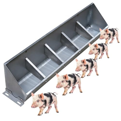 Heavy-Duty Stainless Steel Pig Feed Trough - Durable Livestock Feeder for Cattle, Goats, Horses - Rust-Resistant, Easy to Clean, Indoor/Outdoor, 100cm/3.3ft - size: 100cm/3.3ft 5 bit