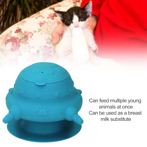 Silicone Puppy Milk Feeder 4 Nipples Small Puppy Nursing Station, Puppy Bottles Simulates Mother's Milk, Feeding Multiple Young Animals, Suitable for Pet Owners - color: Navy Blue