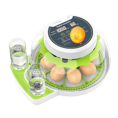8 Egg Incubator with Automatic Egg Turning, Temperature & Humidity Control, Egg Candler, Mini Digital Incubator for Hatching Chicken Duck Quail Goose Bird – Home & Classroom Use - size: 8 Egg
