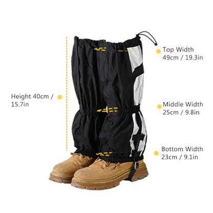 Reflective Leg Gaiters, Adjustable Hiking Gaiters Outdoor Ankle Protection with TPU Reinforced Bottom for Men Women