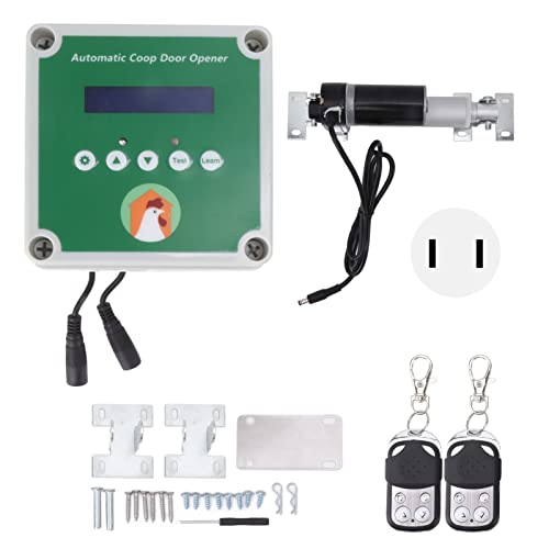 Haofy Automatic Chicken Coop Opener Linear Actuators Electric Poultry House Door Motor Kit with Light, Automatic Chicken Coop Door Opener,Closer (US Plug)