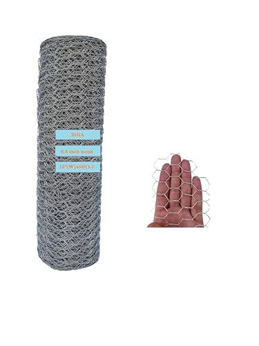 22GA Galvanized Hexagonal Poultry Netting Chicken Wire 14 inches x 50 feet x 1/2 inch Mesh for DIY Crafting, Pet Cages, Edge Fencing, Lawn Netting - size: 14"x50'-1/2" 22GA