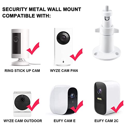 Security Camera Universal Mounting Bracket,Adjustable Indoor/Outdoor Security Wall Metal Bracket, Compatible with Arlo Pro/Pro 2/Pro 3/Pro 4/Ultra/Ultra 2, & with Ring Stick Up Cam Battery (4 Pack) - size: 4 Count (Pack of 1)