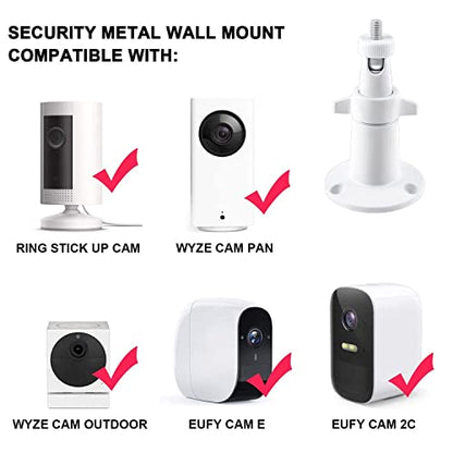 Security Camera Universal Mounting Bracket,Adjustable Indoor/Outdoor Security Wall Metal Bracket, Compatible with Arlo Pro/Pro 2/Pro 3/Pro 4/Ultra/Ultra 2, & with Ring Stick Up Cam Battery (4 Pack) - size: 4 Count (Pack of 1)