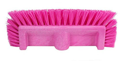 SPARTA 40422EC26 Floor Scrub Brush Head, Multi-Level, Dual Surface Plastic Block with Side Bristles, Crimped Polyester, Threaded Handle Hole, Ideal for Wide and Tight Spaces, BPA Free, 12 Inches, Pink - color: Pink