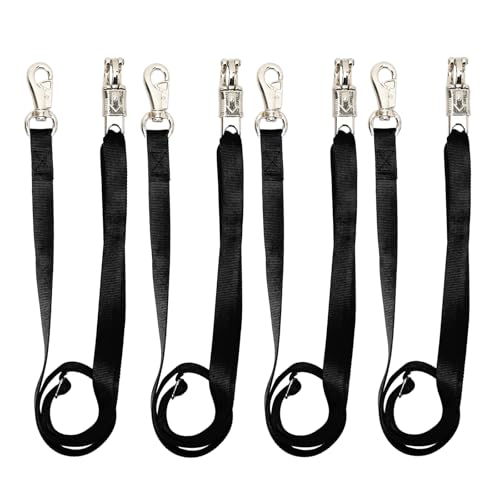 Cross Ties for Horse, 4 Pack Adjustable Nylon Cross Ties Horse Trailer Tie with Panic Snap and Bull Snap,Adjustable Length from 44.5-78.5 Inch,Black - style: Black-4PCS