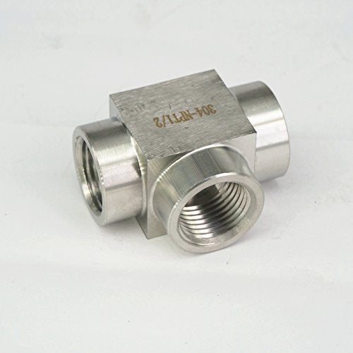 1/2" NPT Female Tee 3 Way Pipe Fitting 304 Stainless Steel Water Gas Oil - style: 1/2" NPT