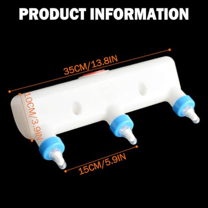 Goat Bottles for Feeding Baby Goats, Goat Feeder, 3L Bottle with 3 Nipples for Feeding Baby Goats, Plastic & Silicone Lamb Feeder for Piglets, Calves, and Small Livestock, Feed Buckets