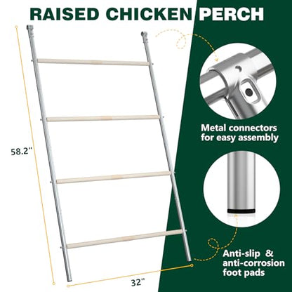 Chicken Perch Roosting Bars for Coop Farm Chicken Toys Roost Ladder for Backyard Poultry (58.2" L x 32" W) - color: 1 Pack