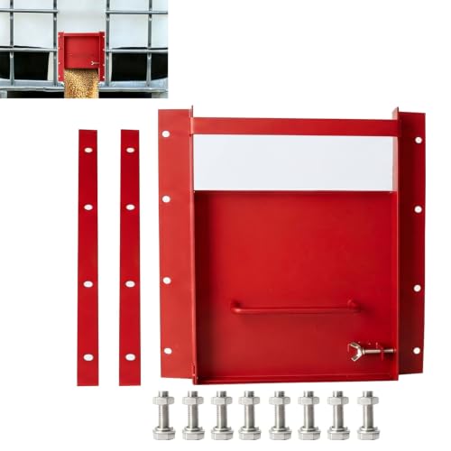 Heavy Duty Sliding Grain Gate,Sliding Gate,9 inch x 9 inch Farm Gate,Sliding Grain Gate for IBC Tote (red) - color: Red