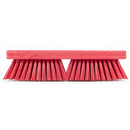 SPARTA Plastic Floor Scrub Brush, Brush Head Only, Deck Brush with ACME Standard Thread Fitting for Deck, Industrial Kitchens, and Hospitals, 10 Inches, Red - color: Red