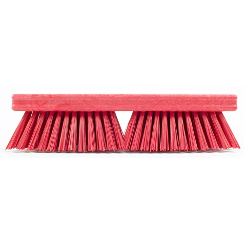 SPARTA Plastic Floor Scrub Brush, Brush Head Only, Deck Brush with ACME Standard Thread Fitting for Deck, Industrial Kitchens, and Hospitals, 10 Inches, Red - color: Red