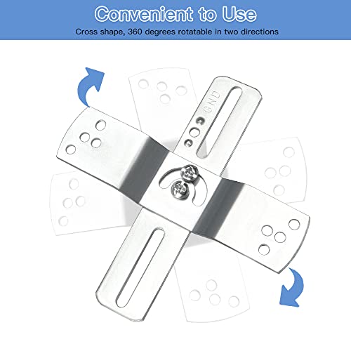 Helunsi 2 Sets Light Fixture Mounting Bracket, 4 inch Universal Crossbar for Lighting, Ceiling Fan Mounting Plate, Steel Crossbar Rotatable, Mounting Cross Brackets with Complete Accessories - 4"
