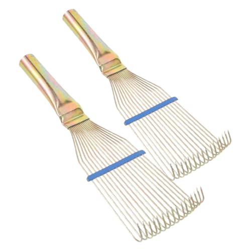 POPETPOP 2pcs Rake for Livestock Ergonomic Dematting Comb with Comfortable Handle for Sheep Cattle Grooming Easy to Clean and Gentle Animal Hair for Home Care
