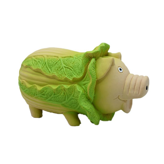 Dog Latex Toy, Funny Pig and Vegetable Design with Built-in Squeaker for Chewing, Floating, and Interactive Play (Cabbage Pig) - color: Cabbage pig