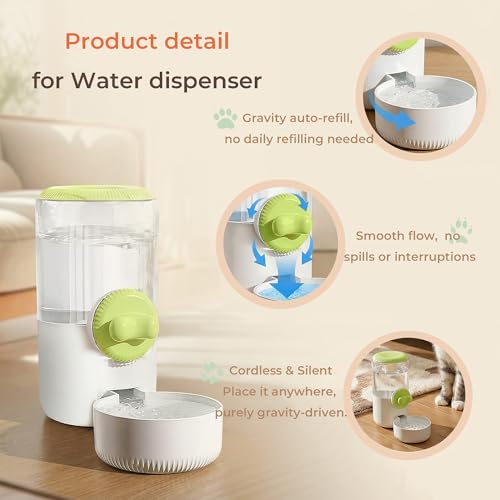 34oz Hanging Gravity Auto-Refill Water Bowl for Small Animal Cage | Visible Water Level, Keeps Floor Space Clear, Secure Cage-Mounted Placement, Detachable for Routine Cleaning - color: Light Green
