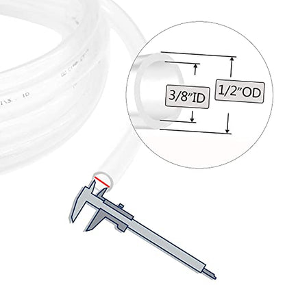 3/8’’ ID × 1/2’’ OD - 100 ft Clear Plastic Vinyl Tubing,Hybrid PVC Tubing Lightweight Non-Toxic vinyl Tube UV Chemical Resistant - size: 3/8'', style: 100 feet