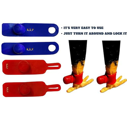A.D.P. R5 2Pairs Red & Blue Color, Rooster Booster Chicken Mitt Safety Poultry Bird Botas para GALLOS BREEDING Supplies Leg Protect & Care, Best Rubber - color: Red & Blue R5