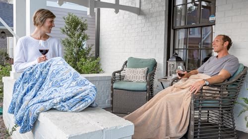 PediPocket Patented Foot Pocket Blanket – 50” x 70” with 20” Deep Foot Pocket, Plush Velvety Fleece Blanket, Everyday Luxurious Comfort, Machine Washable, Gift Idea – Perfect Paisley (Non-Electric) - color: Perfect Paisley