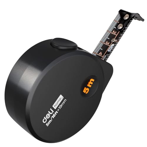 deli Tape Measure 16ft/5m, Easy Read Small Measuring Tape Retractable Mini Tape Measure with Metric/Inch，Minimalist, Durable Portable Pocket Measuring Tape, Suitable for Home and Work - size: 4.9 m