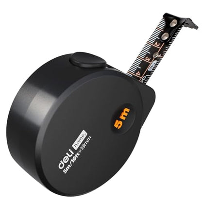 deli Tape Measure 16ft/5m, Easy Read Small Measuring Tape Retractable Mini Tape Measure with Metric/Inch，Minimalist, Durable Portable Pocket Measuring Tape, Suitable for Home and Work - size: 4.9 m