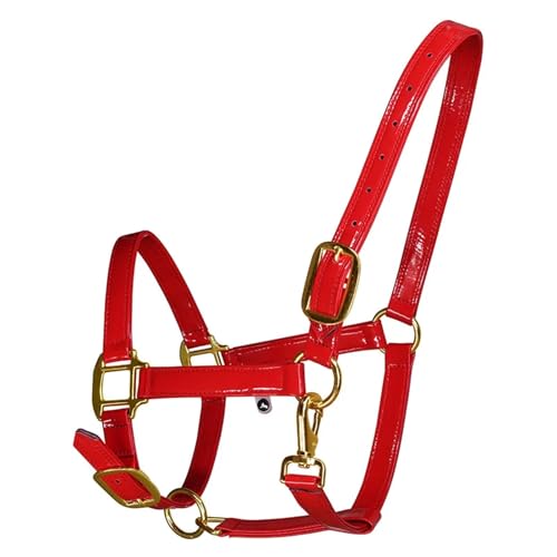 Cattle Halter Horse Halters Microfiber Leather Equestrian Equipment Bridle Head Collar Horseback Stable Protective(Red,Small) - color: Red, size: Small