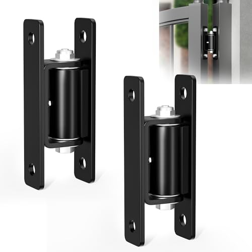 7" Heavy Duty Gate Hinges, 2 Pack High Strength Steel Wall Mount Gate Hinge 1100LBs Load Capacity, Black Gate Hinges for Metal Fence Farm Wood Gates