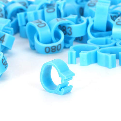 Gavigain 8mm Pigeon Leg Bands 0-100 Numbers Chicken Identification Leg Bands for Bantam Finch Dove Lovebird Coturnix Quail (Blue) - color: Blue
