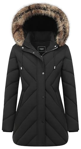 Women's Winter Coat Long Puffer Jacket - Waterproof Warm Thickened Snow Coat for Women - color: Black, size: Medium