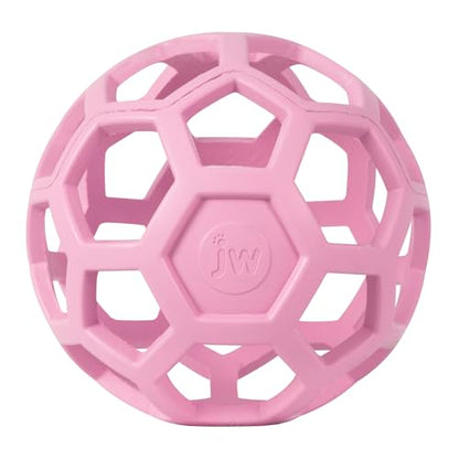 JW Pet HOL-ee Roller™, Dog Toy Puzzle Ball, Natural Rubber, Large (5.5” Inch Diameter), Pink - color: Pink, size: 5.5 Inch