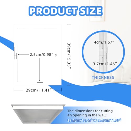 12" x 16" Metal Access Panel, 1MM Thickened Access Panel for Drywall, Aluminum Access Panel for Walls and Ceilings, Rust-Resistant and Easy-to-Install Drywall Access Panel - size: 12in*16in