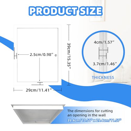 12" x 16" Metal Access Panel, 1MM Thickened Access Panel for Drywall, Aluminum Access Panel for Walls and Ceilings, Rust-Resistant and Easy-to-Install Drywall Access Panel - size: 12in*16in