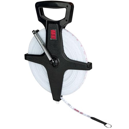 Champion Sports Open Reel Measuring Tapes – Durable Hand Crank with Metal Spike, Dual-Sided Feet & Meters, Perfect for Track & Field and Long Jump, 400 Feet/120 Meters - size: 120 m