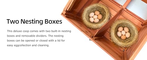 Gecheer Solar-Powered Automatic Chicken Coop with Weatherproof Design, Ventilation, 2 Nesting Boxes, Timer & Light Sensor, Pull-Out Tray for Easy Cleaning