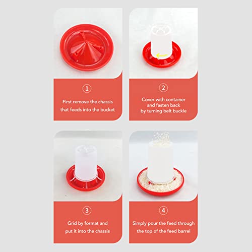 HEEPDD Automatic Chicken Feeder and Waterer Kit, Anti-Waste System Poultry Feeder with Sleeve Design, Hanging Gravity Food Dispenser for Chicks Ducks Quails Hens Coop Supplies