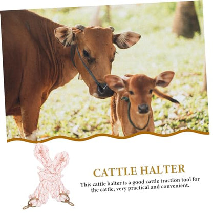 Hemoton Cattle Show Supplies Lightweight Cattle Halter Collar Rope Braided Headstall for Easy
