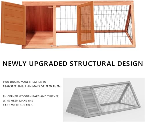 Small Chicken Coop, Chicken Run,Small Wooden Duck Coop Outdoor Quail Cage Rabbit Pet Hutch House Small Animals (Ntural Wood) - color: Ntural Wood